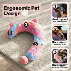 POMESEA Calming Dog Pillow question-mark pink — cozy lounge support.