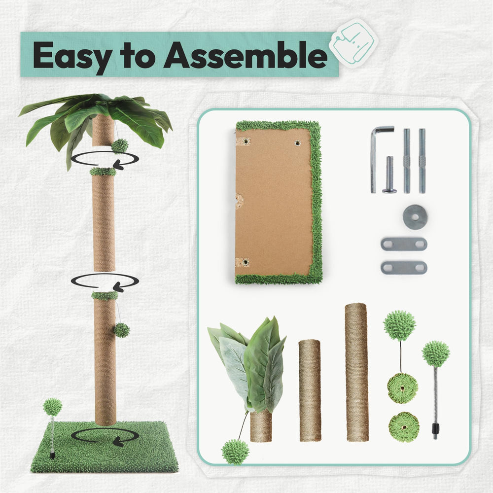 Pomesea cat scratching post easy assembly for quick setup and lasting use.