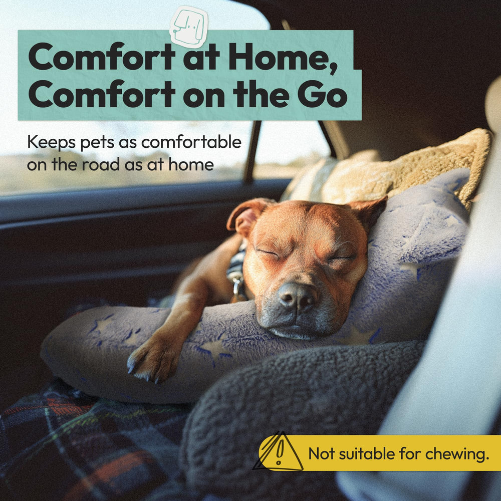 POMESEA calming pillow blue color complements decor while providing calming comfort.