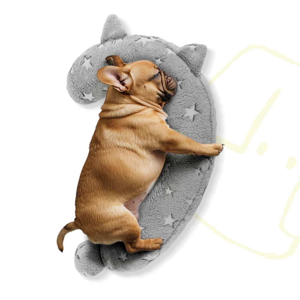 POMESEA dog calming pillow glow image; ambient glow for bedtime comfort.