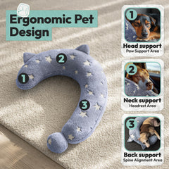 POMESEA dog calming pillow question-mark shape provides cozy support during naps.