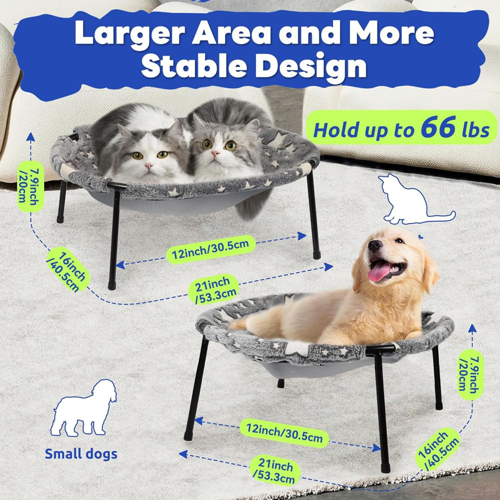 POMESEA Elevated Cat Bed 66lb-capacity supports large cats securely