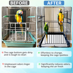 POMPET under-cage grate liner demonstrates quick setup to keep the cage clean.