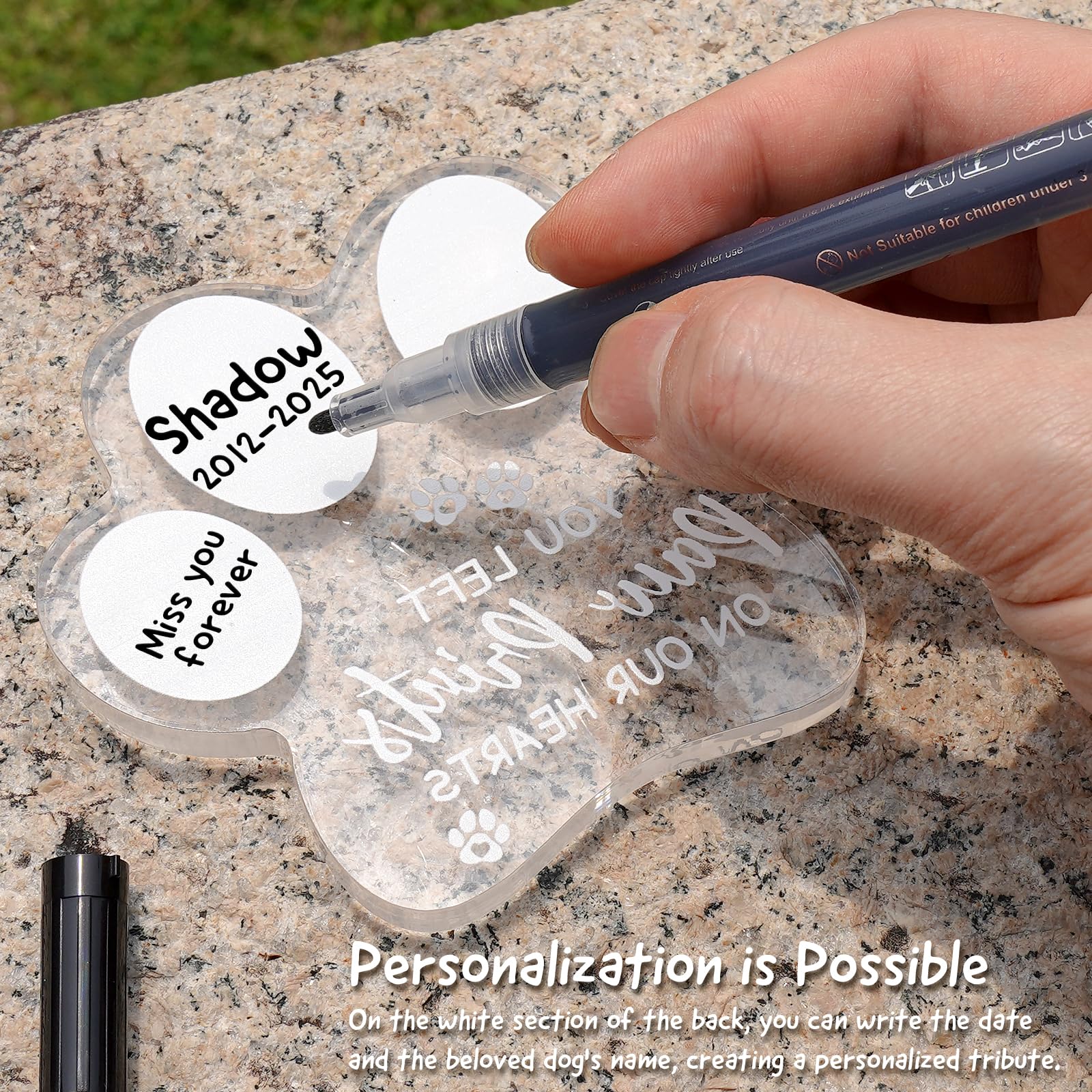 PongTay clear acrylic memorial display that catches light beautifully.