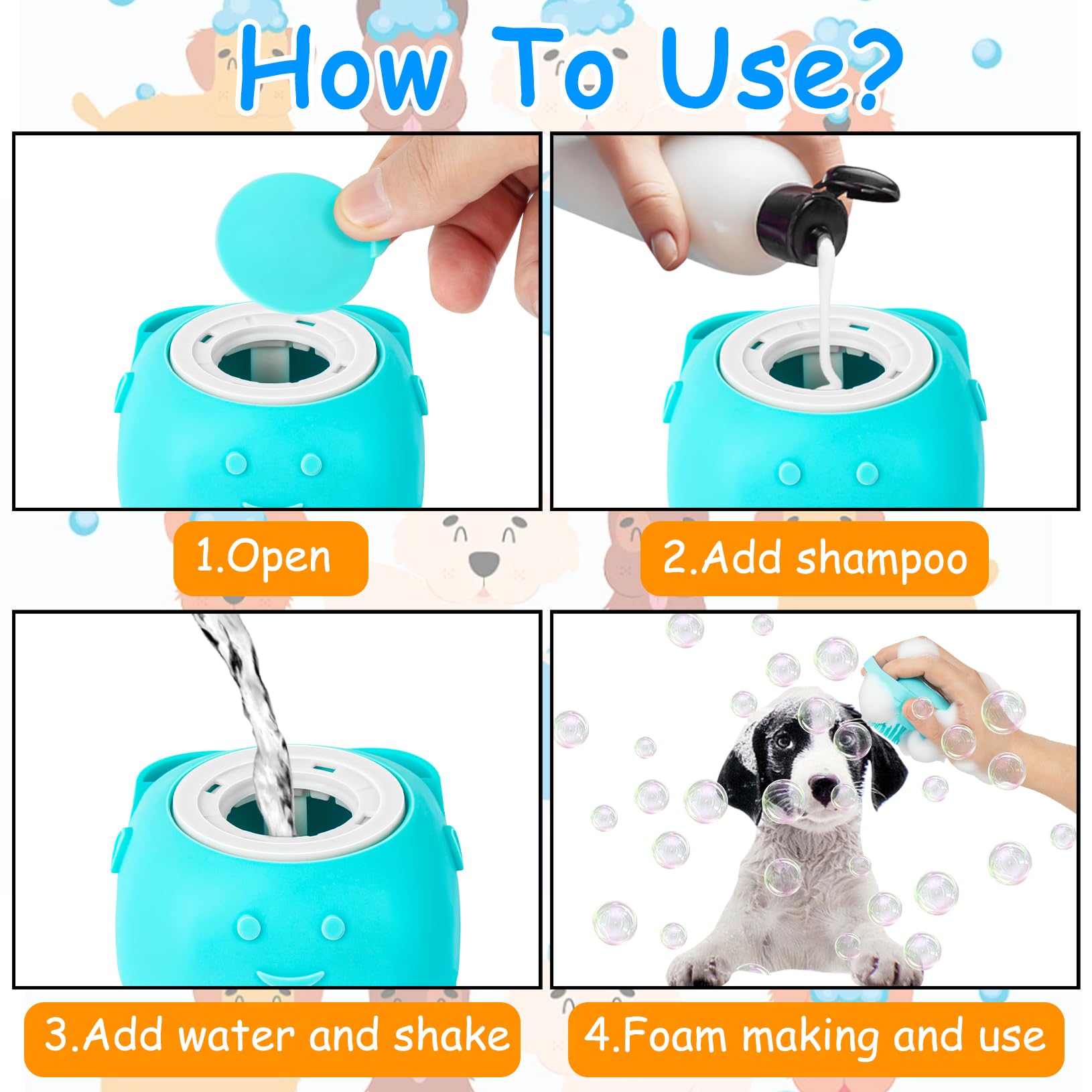 Ponpon soft silicone scrubber material feels gentle on skin for both long and short coats