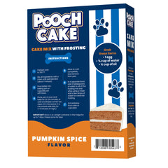 Pooch Cake dog-safe frosting shown with cake mix for easy, tasty paw-ty treats.