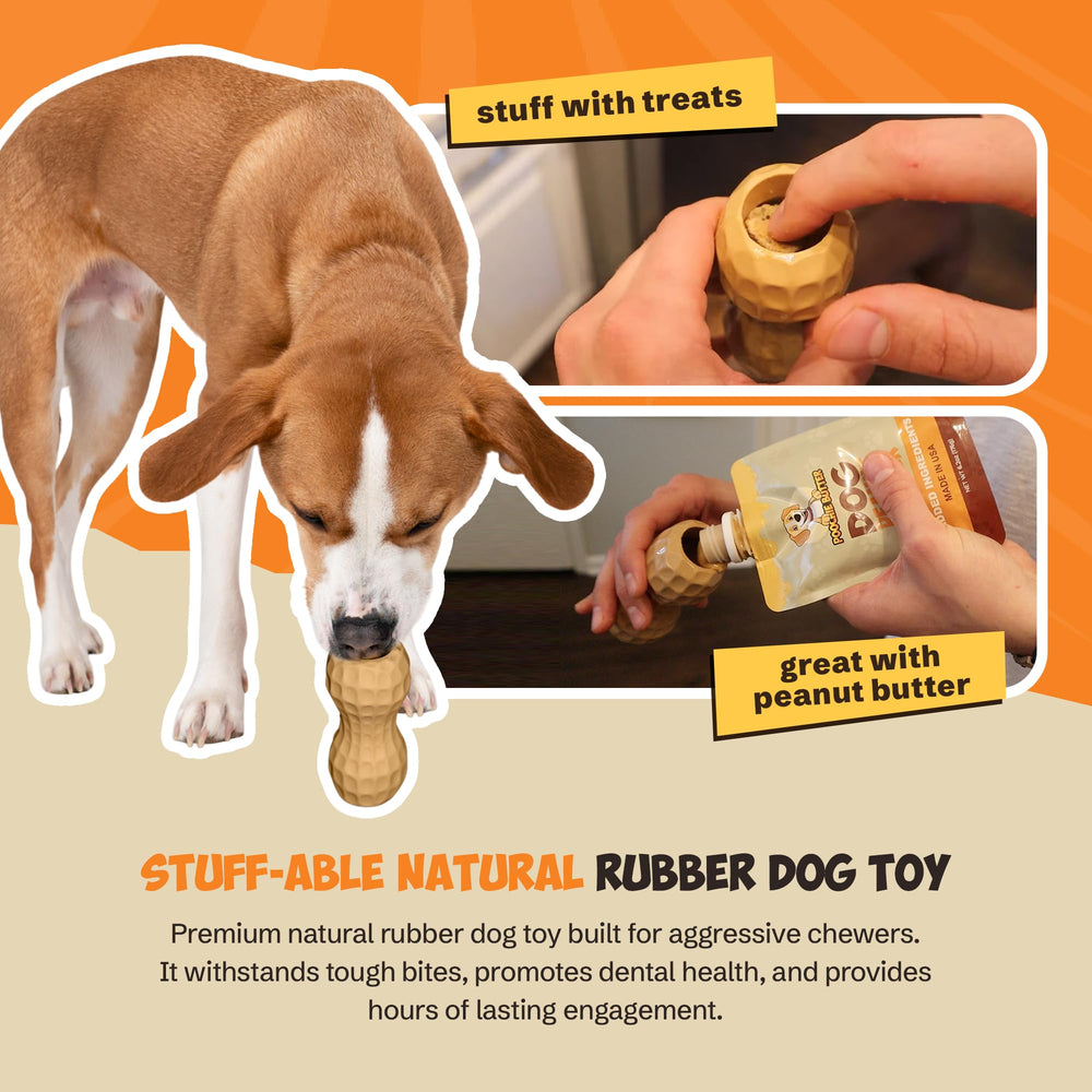 Poochie Butter fillable treat toy with peanut butter option enabling tasty, sensory play