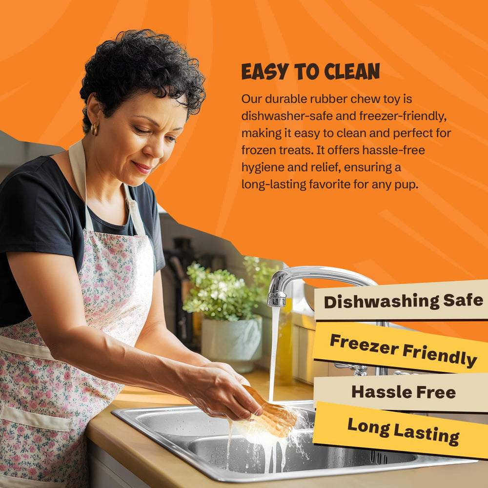 Poochie Butter freezer-friendly chew toy ready for frozen peanut butter treats