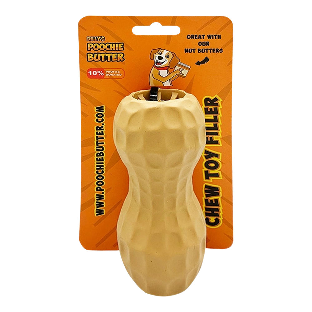Poochie Butter peanut butter durable chew toy in package for aggressive chewers and long play