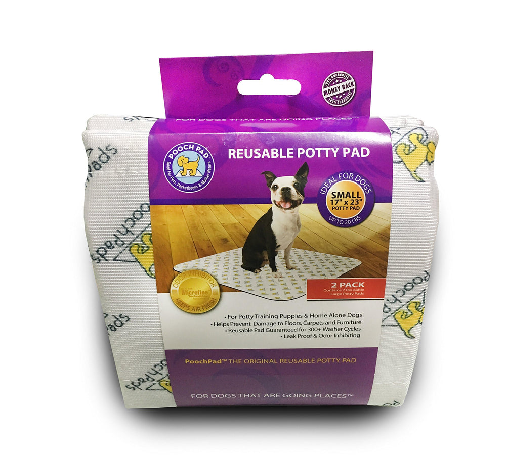 PoochPad Original pack of 2 leakproof potty pads with strong absorption.