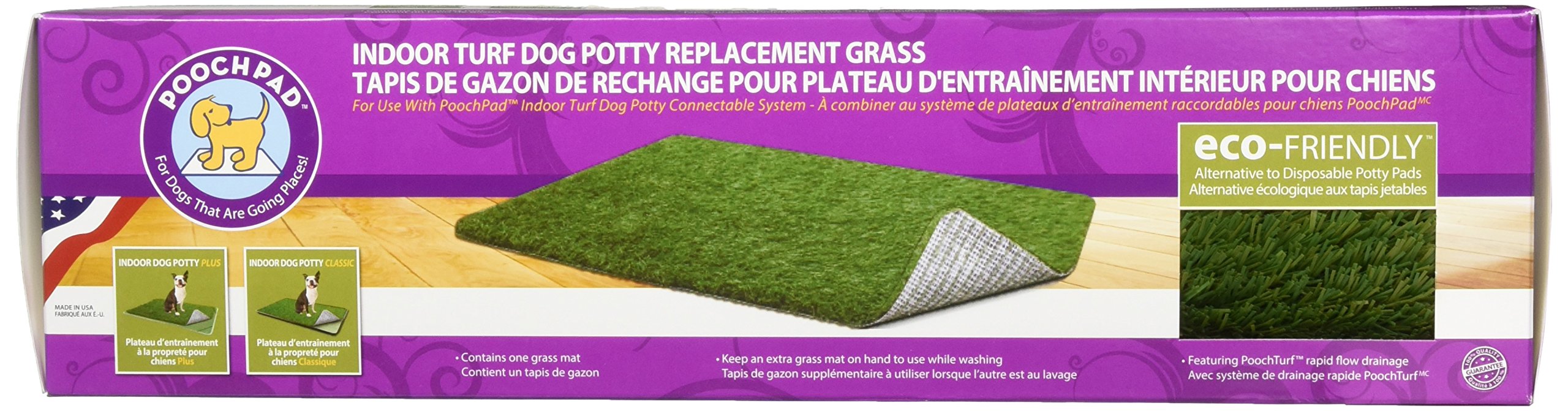 PoochPad rapid flow drainage turf 16x24 mat supports quick cleanup and odor control.
