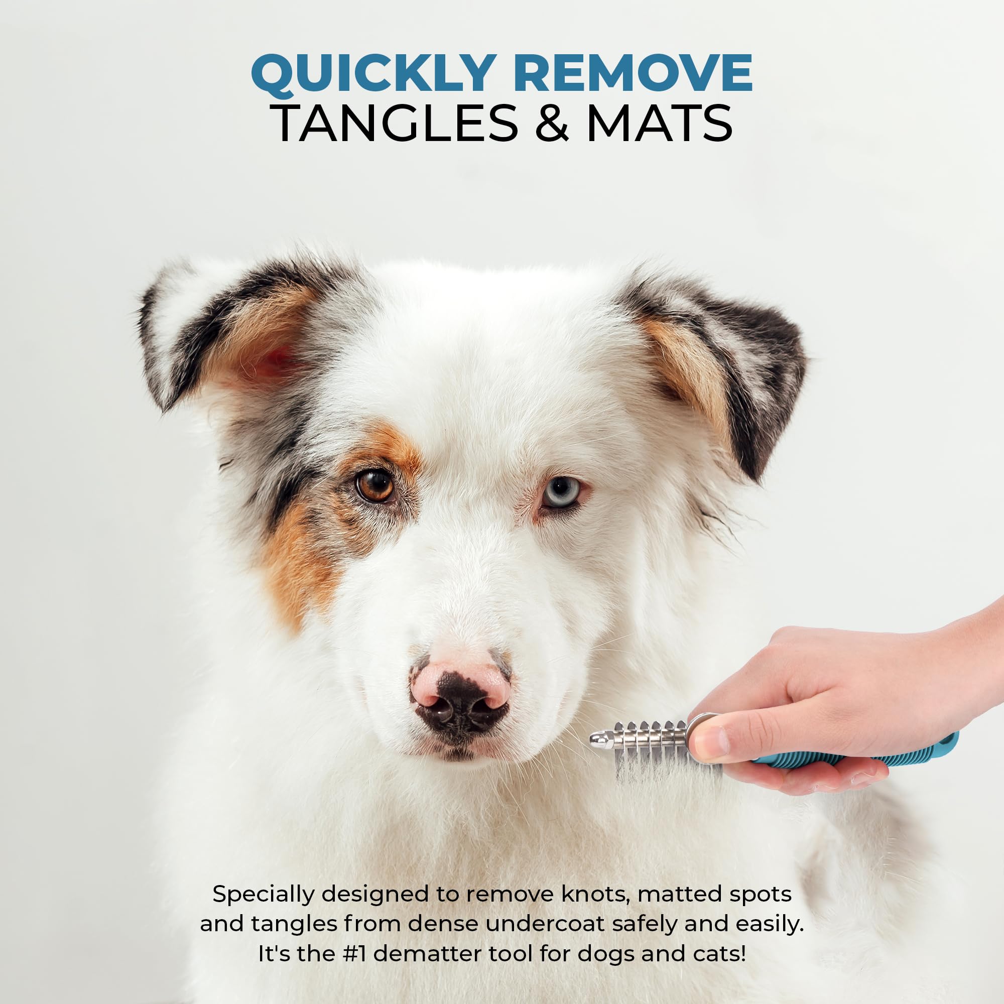 POODLIE Durable rust-proof steel for pets with long coats.