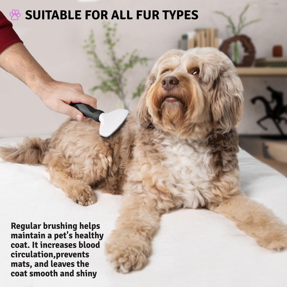 POODLIE Poodle Pet Slicker Brush-curly-hair: maintains coats on doodles and goldendoodles
