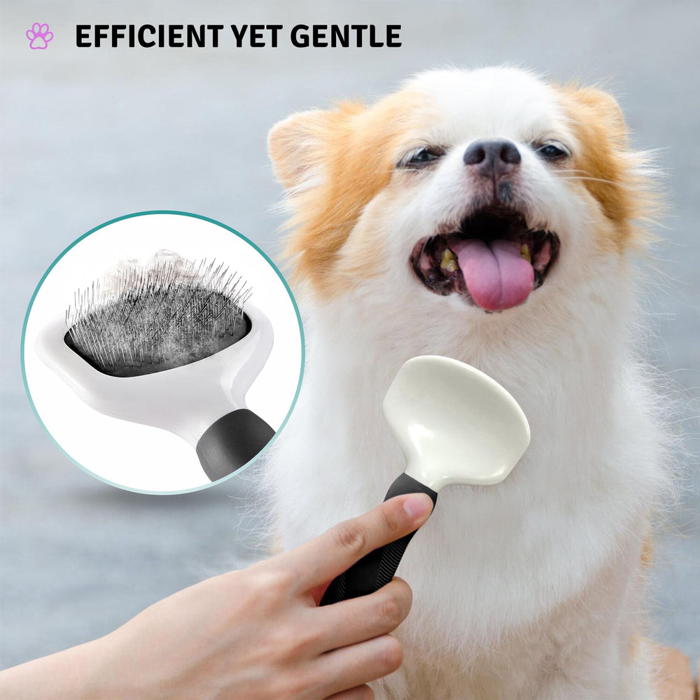 POODLIE Poodle Pet Slicker Brush-double-coat-friendly: ideal for curly and double coats