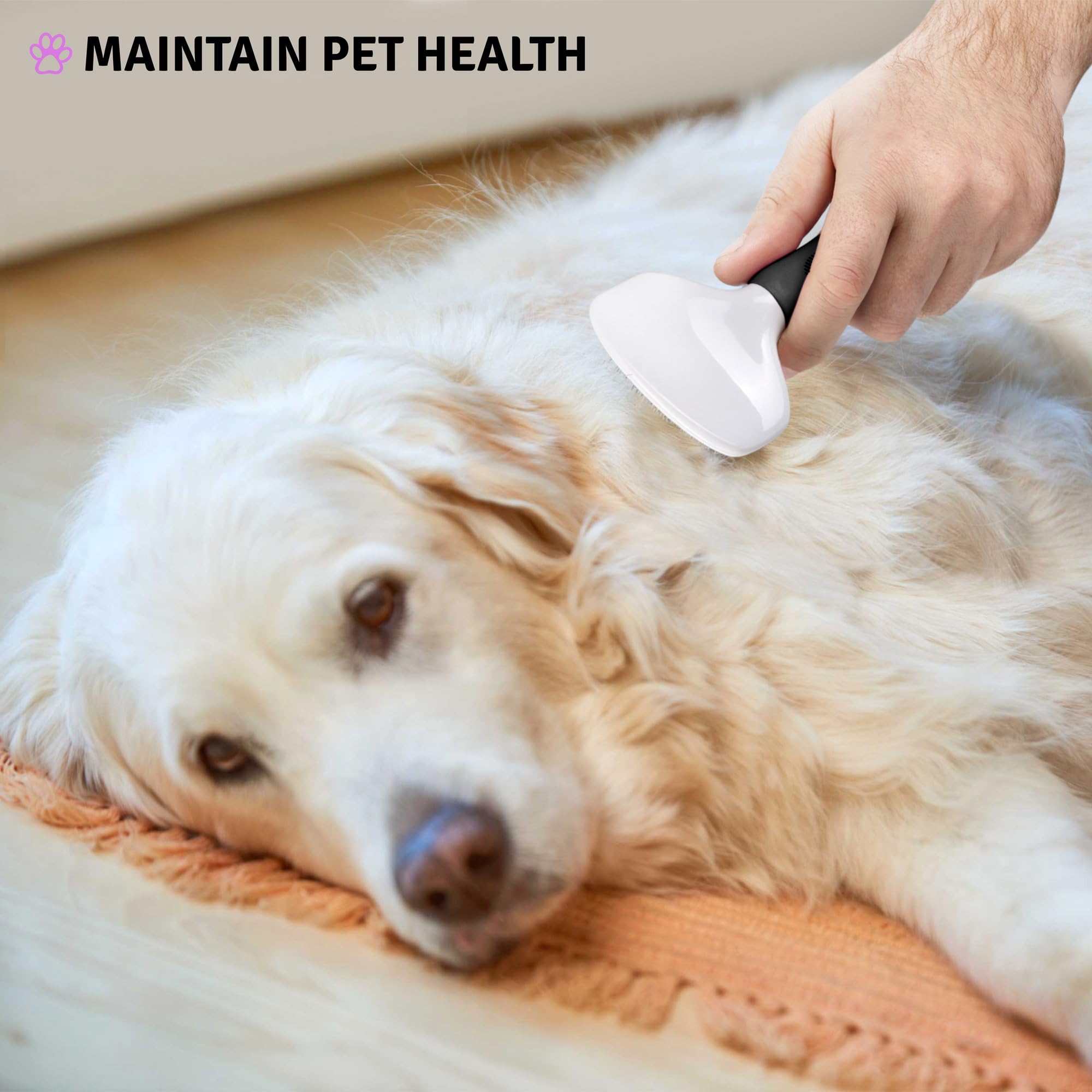 POODLIE Poodle Pet Slicker Brush-long-hair-untangle: lifts hair without pulling