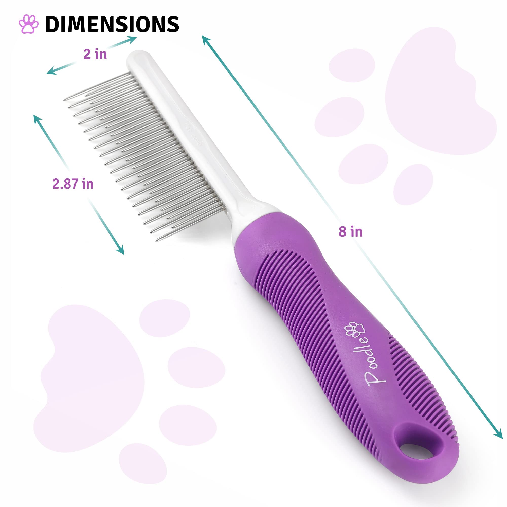 POODLIE detangler comb for pets grooming a patient coat with care