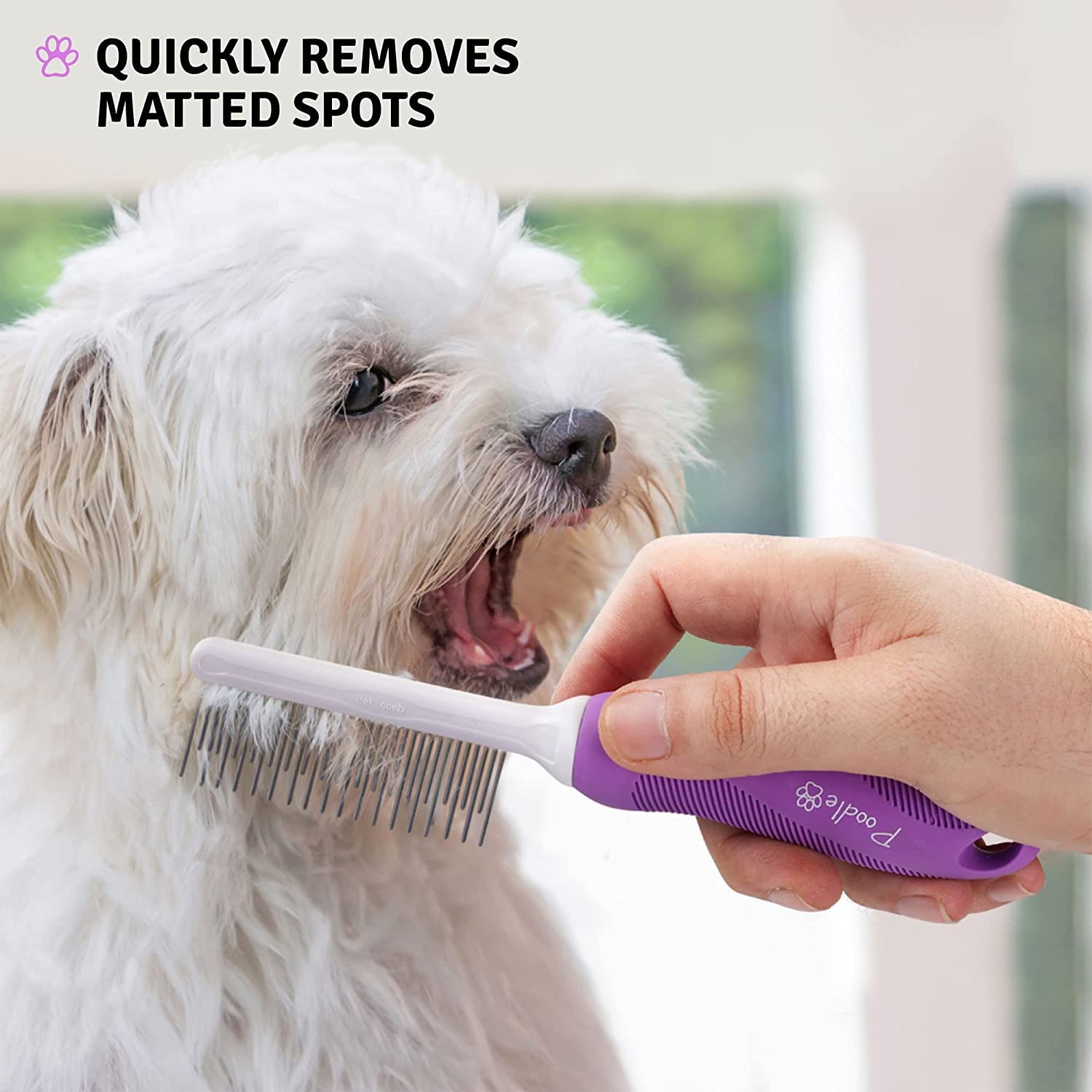 POODLIE detangler comb two-in-one design boosts grooming efficiency