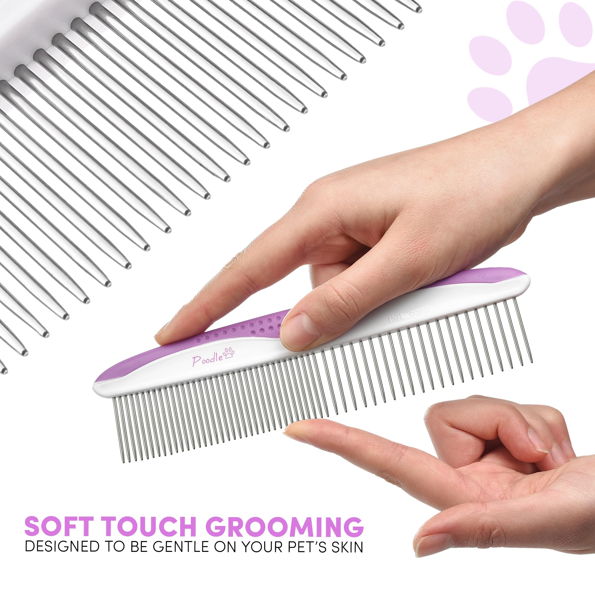 Poodlie poodle combs travel-ready pair, two sizes for versatile on-the-go grooming.