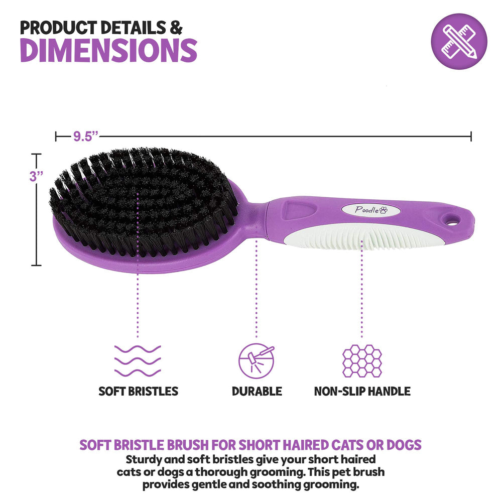 POODLIE Soft Bristle Brush bristles closeup revealing durable fibers for comfortable brushing