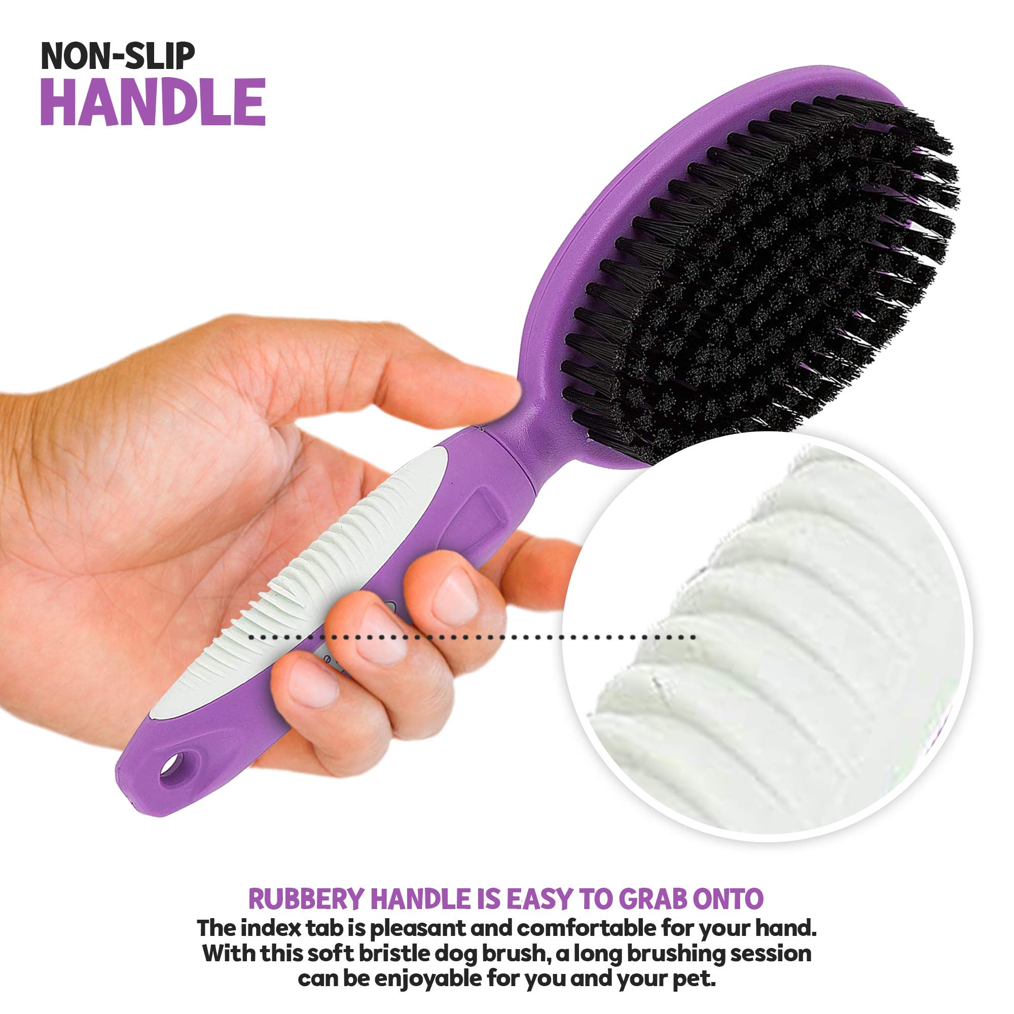 POODLIE Soft Bristle Brush grooming session with pet enjoying brushing