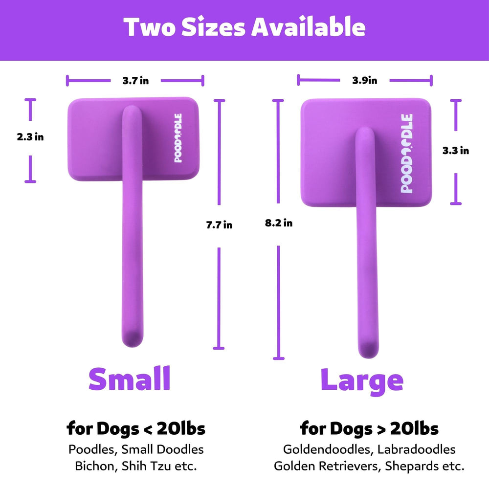 Poodoodle Small Slicker Brush helps keep dogs calm during brushing with massage-like feel.