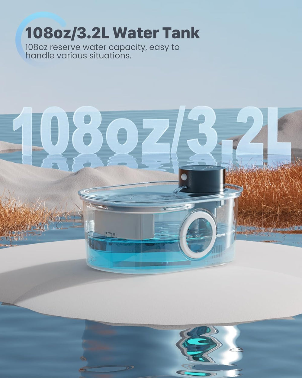 POOEKEN wireless cat fountain induction mode demonstrates hands-free hydration.