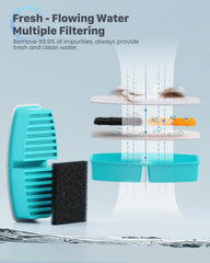 POOEKEN ultra fine fiber sponge pre-filter reduces debris in fountain.