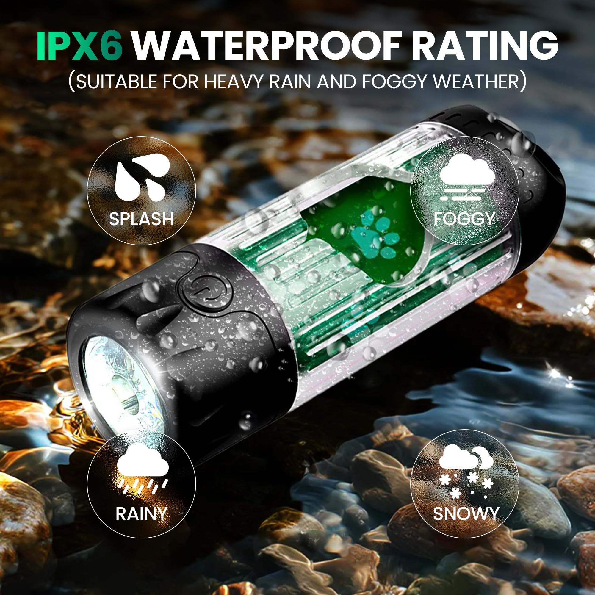 Poop Mate night-walk ready dispenser is ready for trails and late outings.