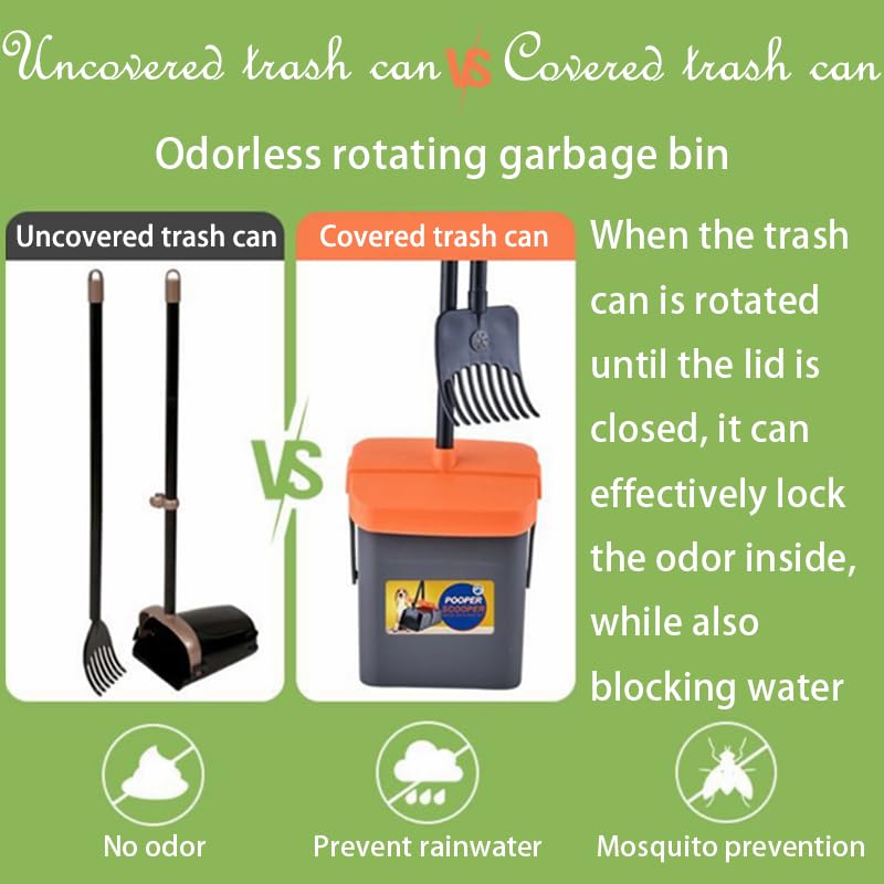 Pooper Scooper 46-inch adjustable handle allows back-friendly cleaning
