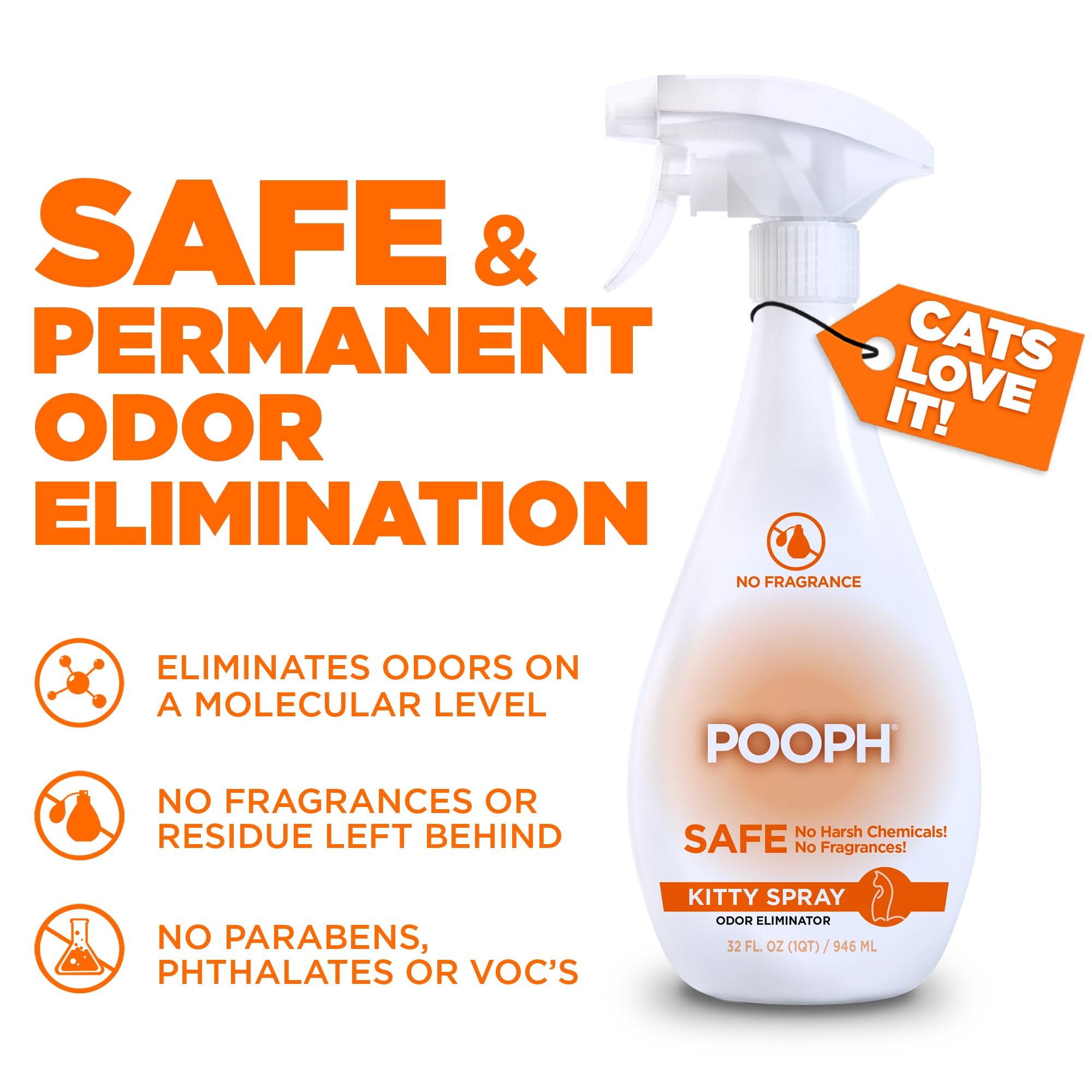 POOPH on-contact odor elimination action demonstrates immediate odor neutralization.