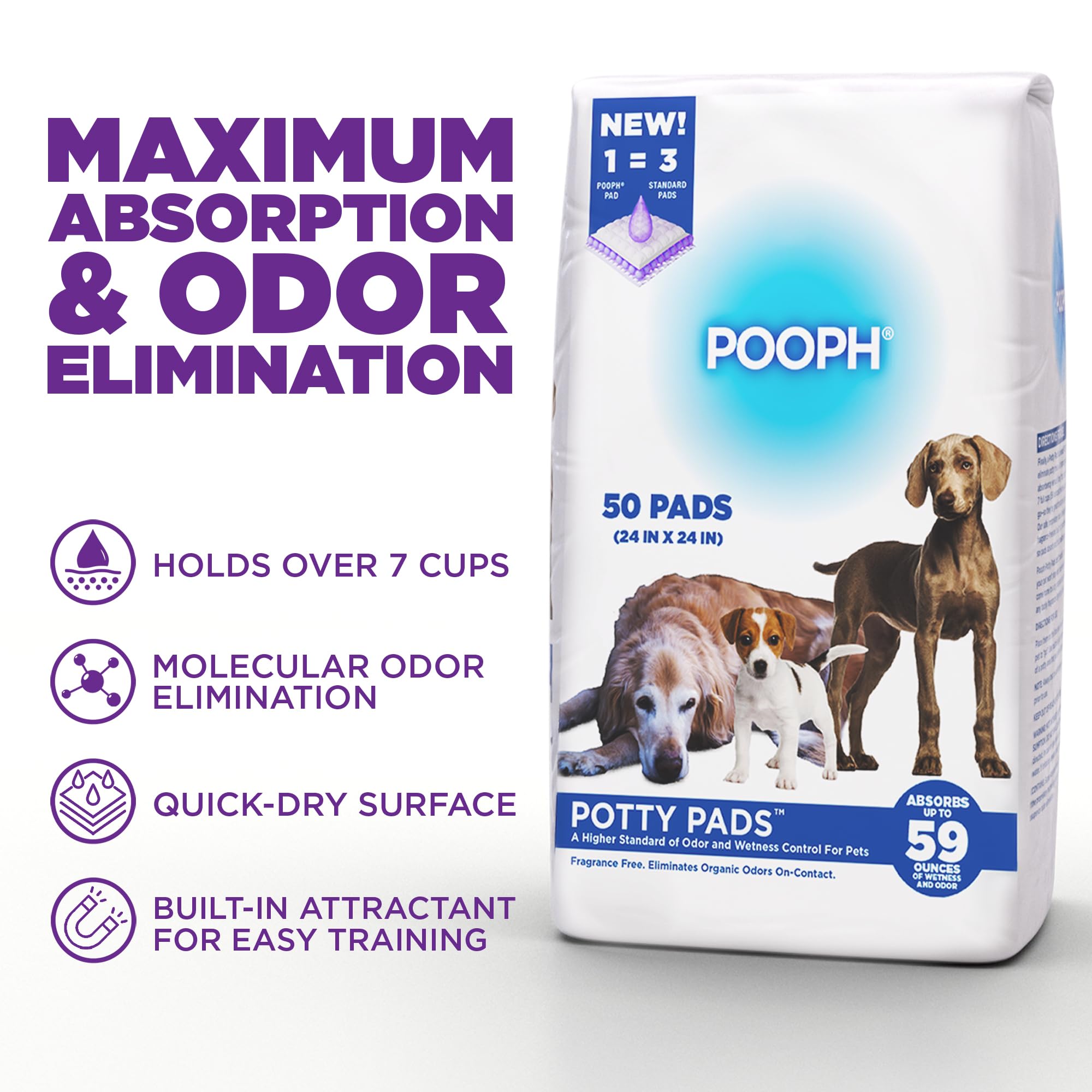 POOPH Potty Pad with waterproof backing prevents seepage for clean surfaces