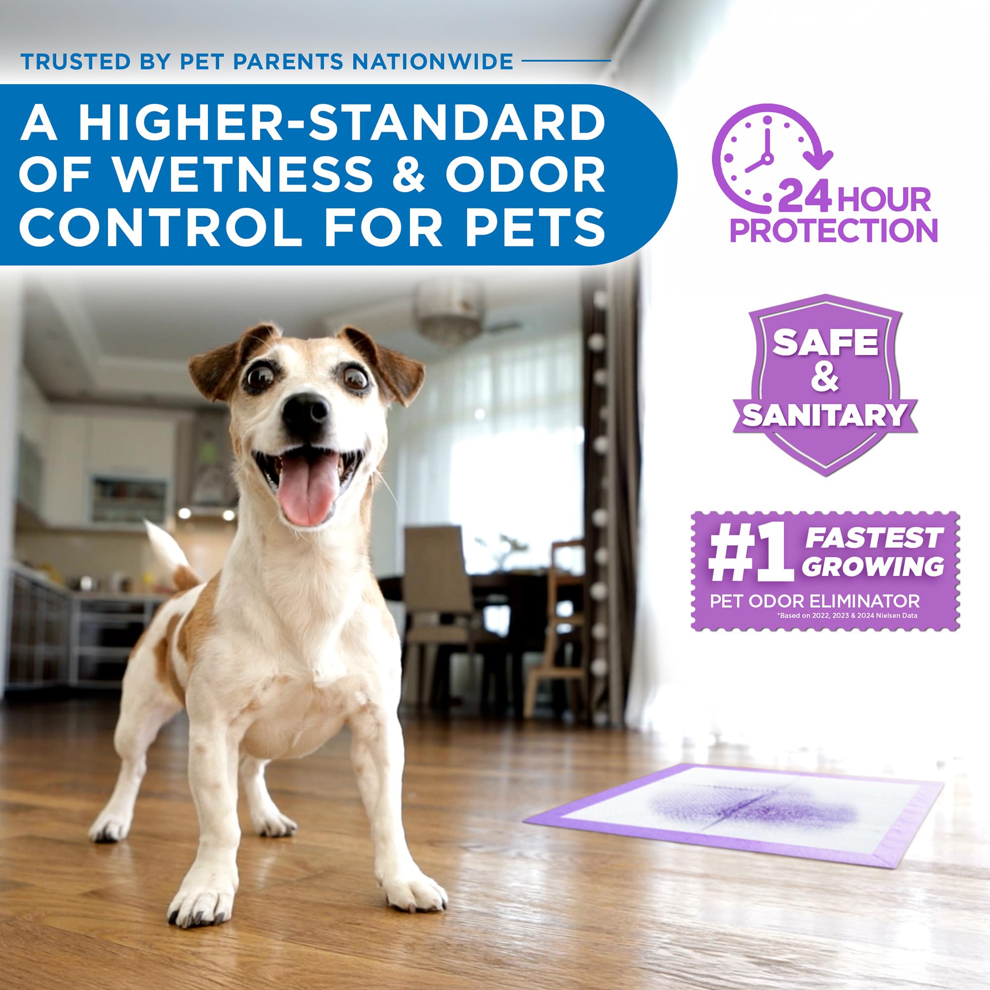 POOPH Potty Pads odor-control helps maintain a fresher home.