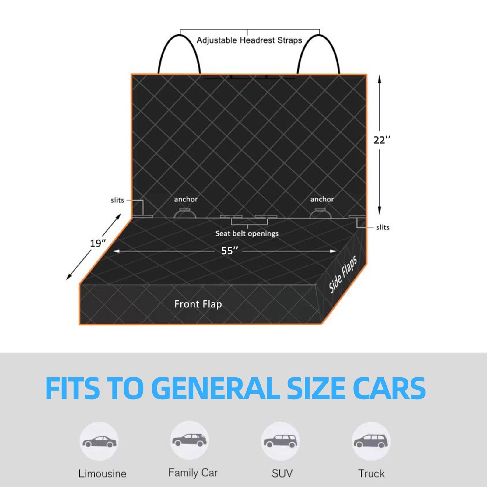 Popbark install-in-minutes back-seat-cover fits most vehicles.