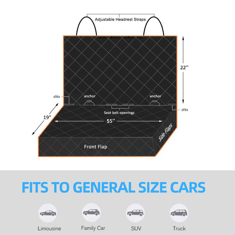 Popbark install-in-minutes back-seat-cover fits most vehicles.
