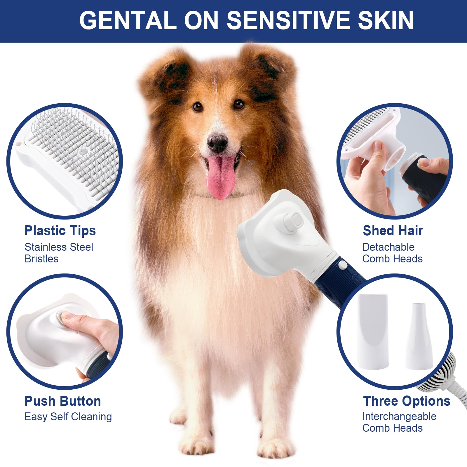 POPET 3-in-1 dryer compact travel-ready design for grooming on the go.