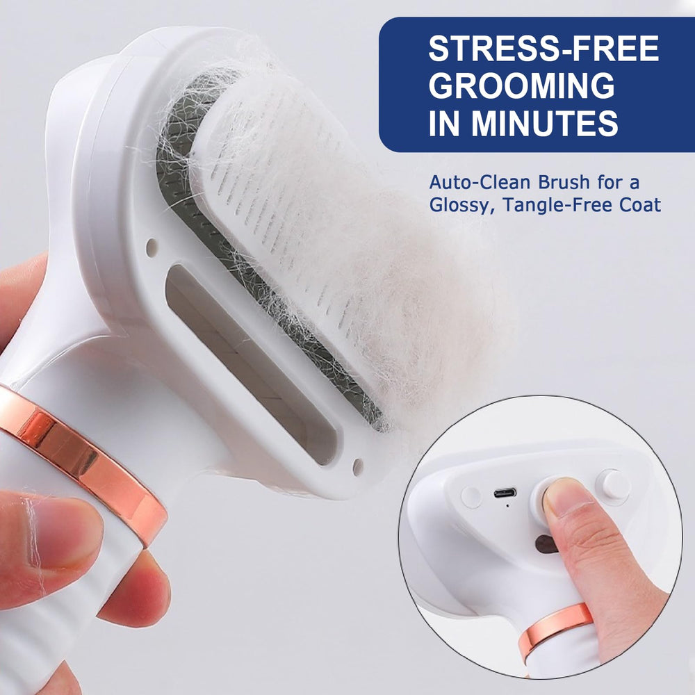 POPET 3-in-1 mat-remover capability highlights efficient coat tidying between baths.