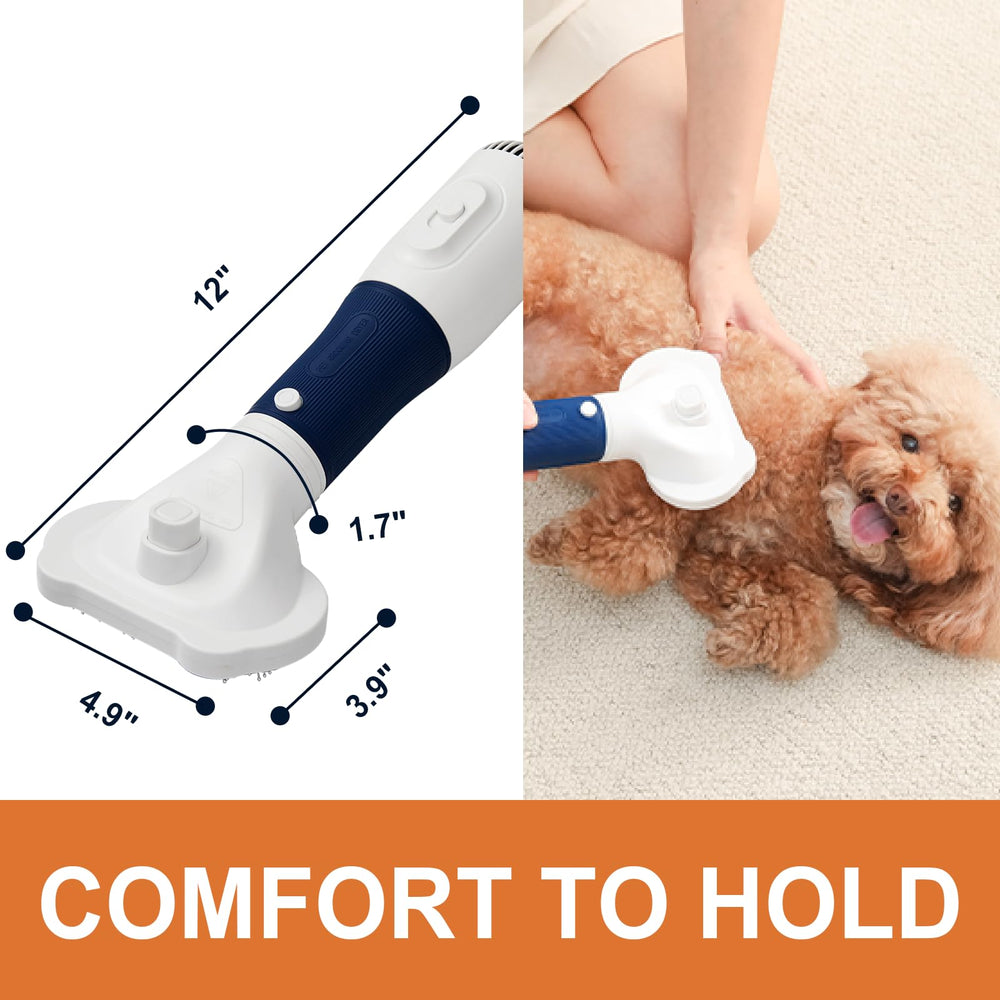 POPET pet-safe design protects skin with angled coated bristles for detangling