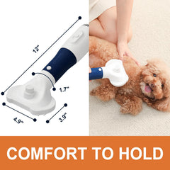 POPET pet-safe design protects skin with angled coated bristles for detangling