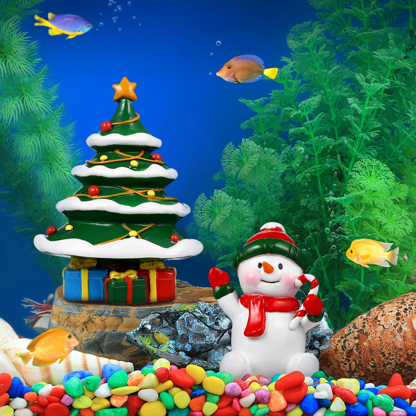 POPETPOP Christmas tank decor brightens desks with seasonal flair