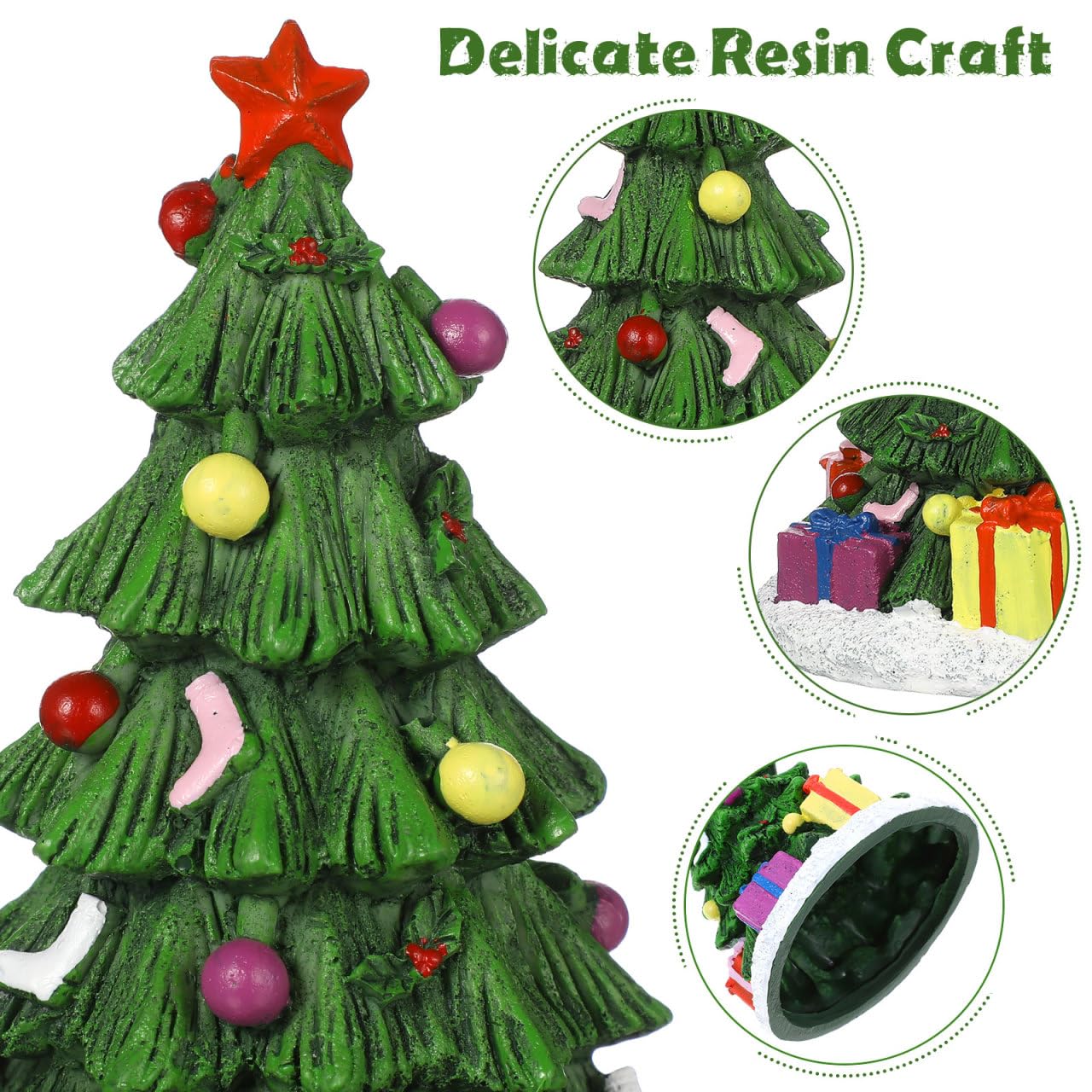 POPETPOP durable fish tank Christmas decor stays upright and stable on tank or shelf