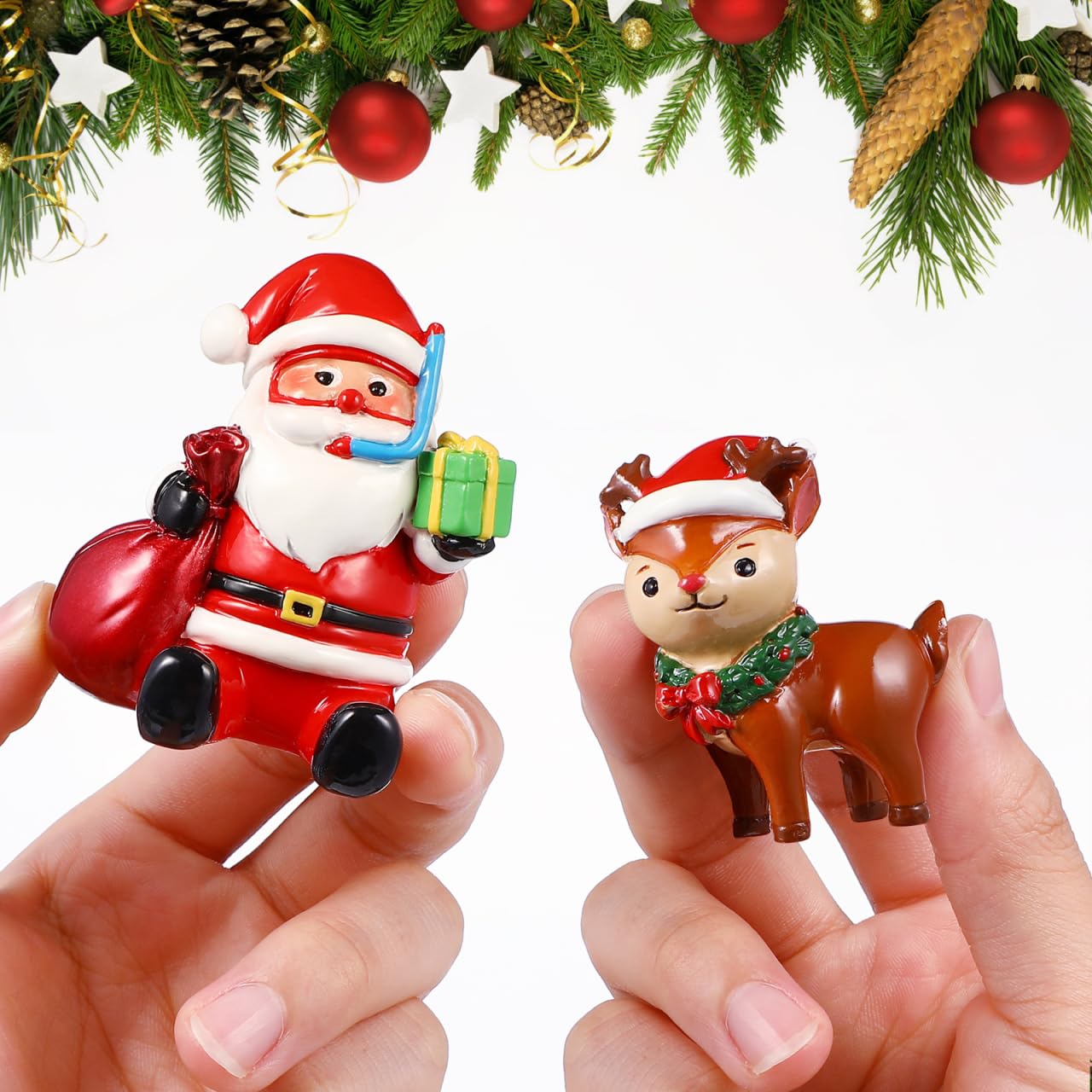 POPETPOP whimsical figures pair with plants and gravel for cohesive festive scenes.