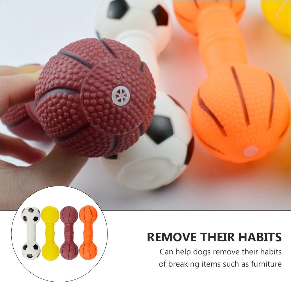 POPETPOP vinyl dumbbell teething toy provides teething relief and satisfaction for puppies