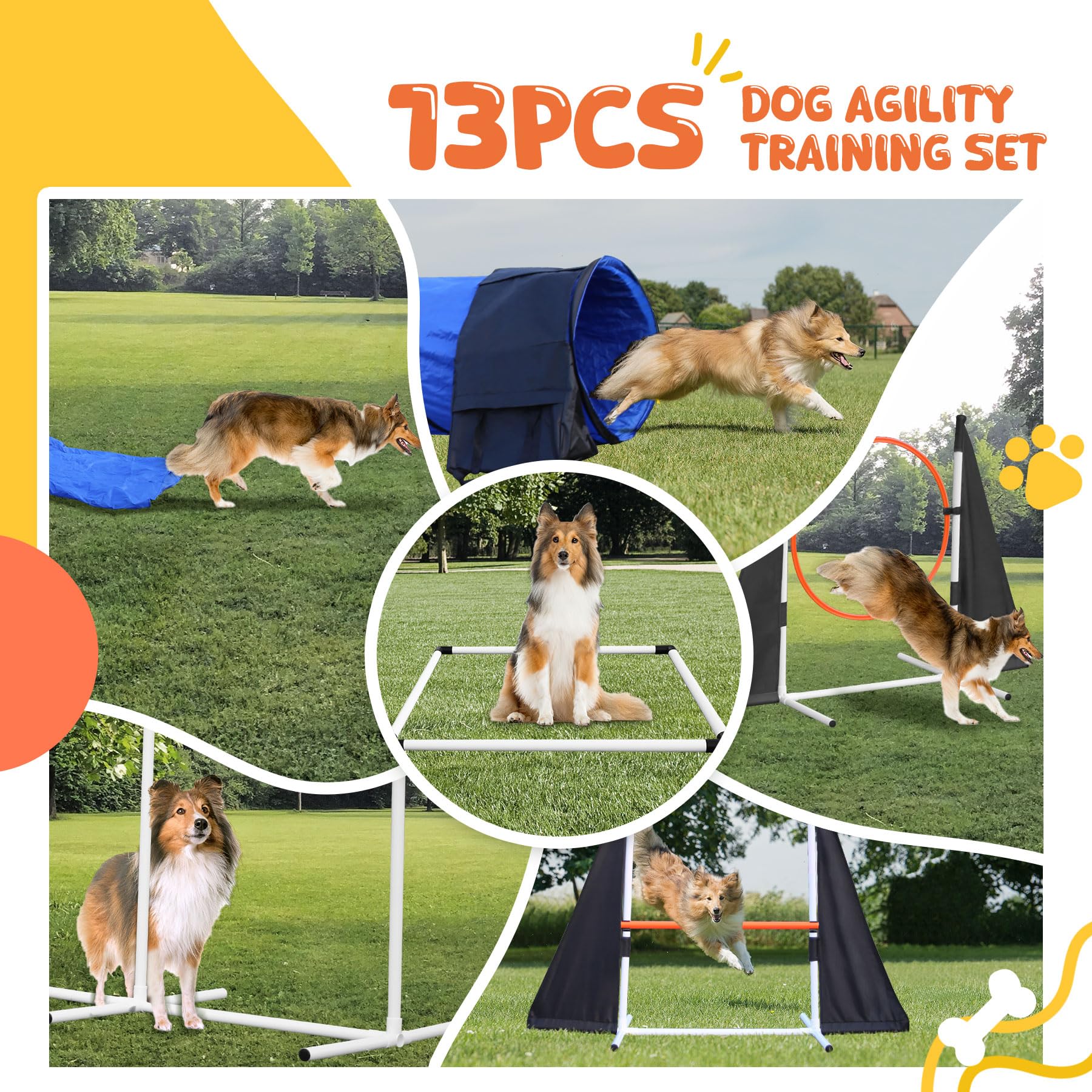 POPMOON collapsible tunnel folds for indoor or outdoor agility sessions.