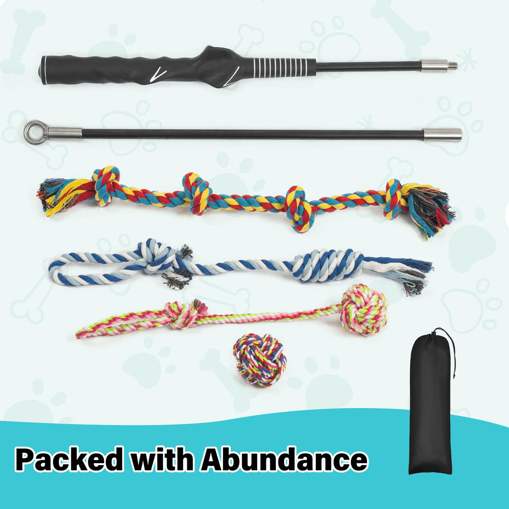 Popoko Flirt Pole rope toy attachment enables quick swaps during training.