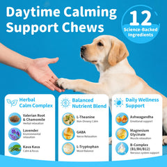 POPPAW Calming Chews soft chews close-up highlighting bacon flavor appeal.