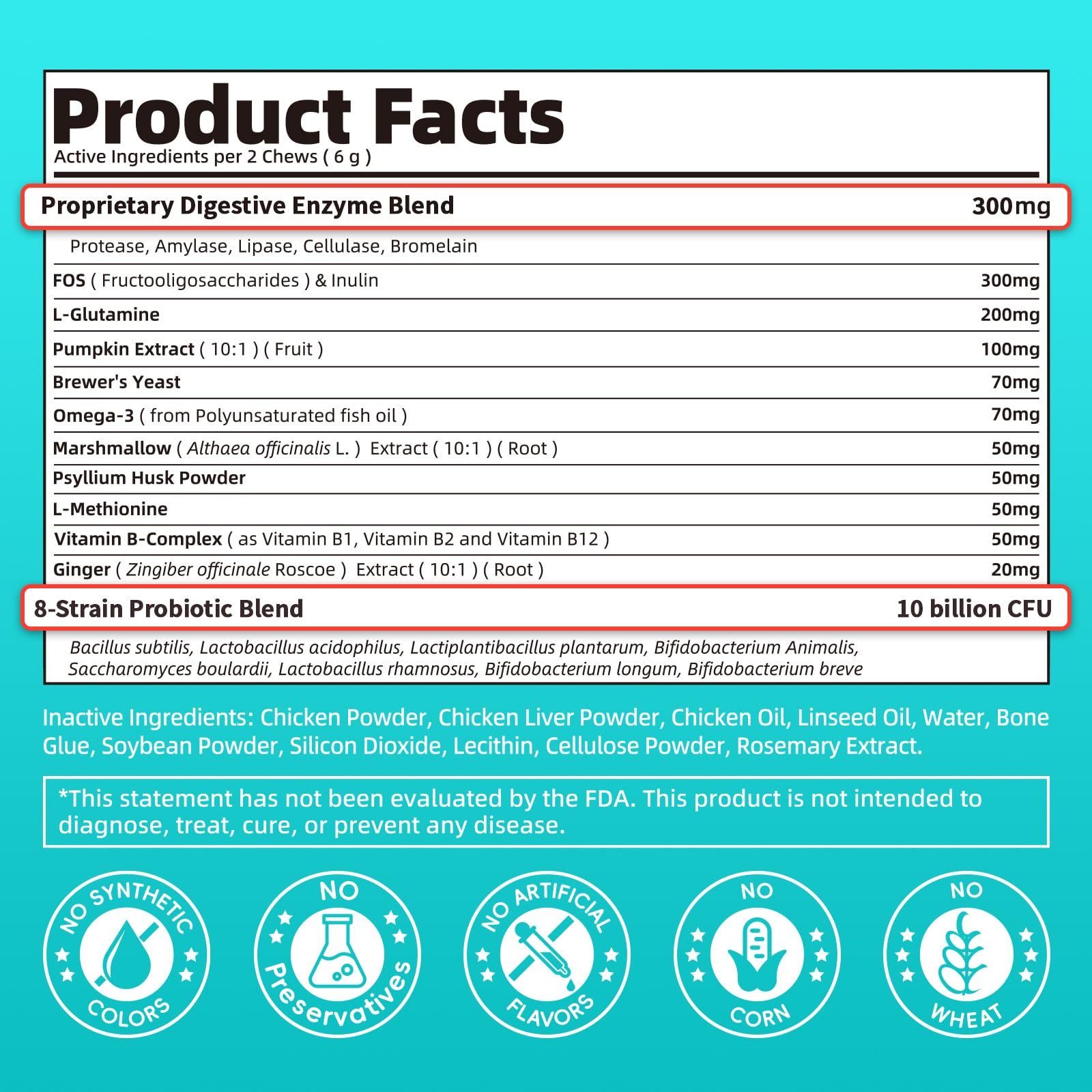 POPPAW daily digestive health dog chews on countertop implies routine wellness.