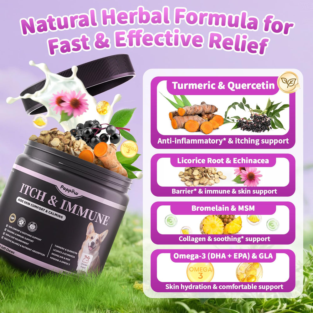 Poppaw omega-3 blend emphasizes coat health and hydration