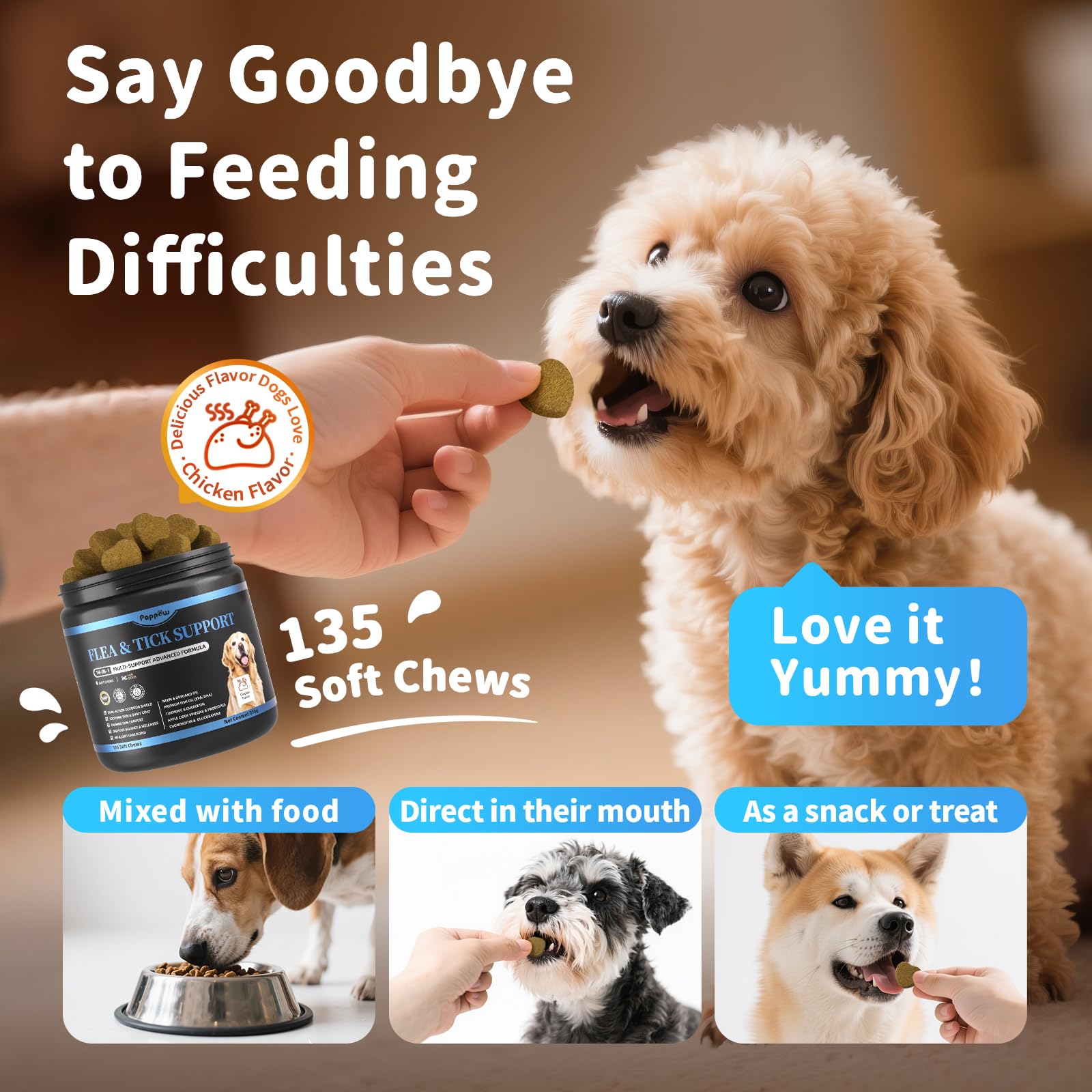 POPPAW turmeric-quercetin chews promote skin comfort and calm days