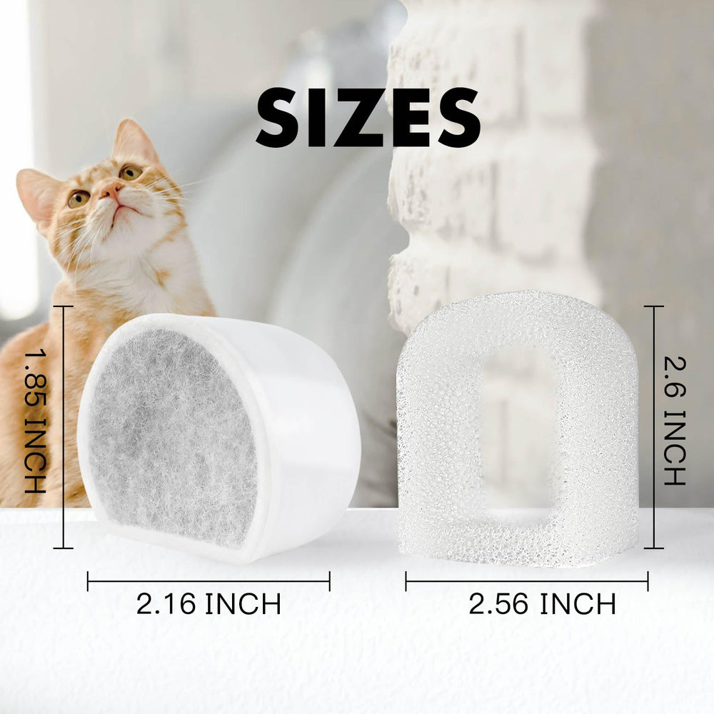 Porens 8 carbon filters reduce impurities and hair in cat water fountains