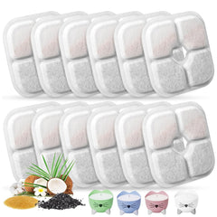 Porens cat fountain filter pack12 3-3in close-up, triple filtration for cleaner water